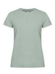 Clique Basic-T Women Dopasowana koszulka z bawełny – Sage Green. Zielone t-shirty damskie CLIQUE, xs, bez wzorów, z bawełny, bez kołnierzyka. Za 99.77 zł.