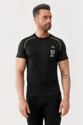 Koszulka męska szybkoschnąca do biegania Rough Radical Kraft Tee. Czarne t-shirty sportowe męskie ROUGH RADICAL, na lato, l, z elastanu, bez ramiączek, do biegania. Za 99.90 zł.