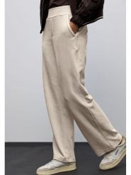 Cecil Spodnie sztruksowe w kolorze kremowym rozmiar: W38/L30. Brązowe spodnie materiałowe damskie Cecil, bez wzorów, ze sztruksu, z podwyższonym stanem. Za 130.50 zł.