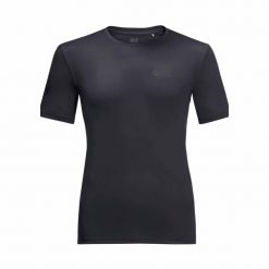 Koszulka sportowa męska Jack Wolfskin 18070726000. Czarne t-shirty sportowe męskie Jack Wolfskin, m, z poliesteru, bez ramiączek, trekkingowe. Za 251.00 zł.