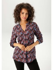 Aniston Bluzka w kolorze bordowo-niebieskim rozmiar: 44. Czerwone bluzki damskie Aniston, bez wzorów, bez kołnierzyka, bez ramiączek. Za 79.03 zł.