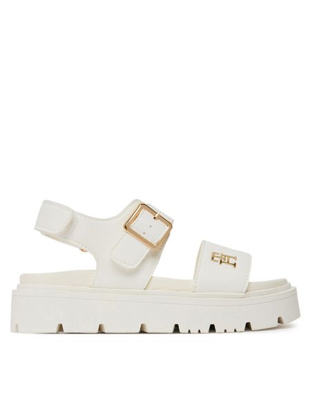 Tommy Hilfiger Sandały T3A2-33785-0326 M Écru. Sandały dziewczęce Tommy Hilfiger, ze skóry, bez zapięcia. Za 209.99 zł.