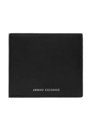 Armani Exchange Portfel XM000167 AF22541 UC001 Czarny. Czarne portfele męskie Armani Exchange, bez wzorów, ze skóry. Za 339.99 zł.