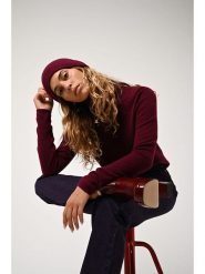 AUTHENTIC CASHMERE Kaszmirowy golf "Bise" w kolorze bordowym rozmiar: M. Czerwone golfy damskie AUTHENTIC CASHMERE, m, bez wzorów, z kaszmiru, bez ramiączek. Za 347.99 zł.