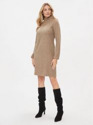 Tom Tailor Sukienka dzianinowa 1039164 Beżowy Regular Fit. Brązowe sukienki damskie Tom Tailor, bez wzorów, z dzianiny, bez kołnierzyka, bez ramiączek. Za 379.99 zł.