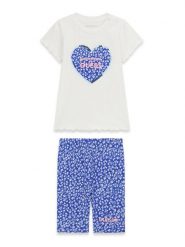 Guess Komplet t-shirt i legginsy A6GG03 K6YW4 Niebieski Regular Fit. Niebieskie koszulki dziewczęce Guess, m, z aplikacjami, z bawełny, bez ramiączek. Za 179.99 zł.