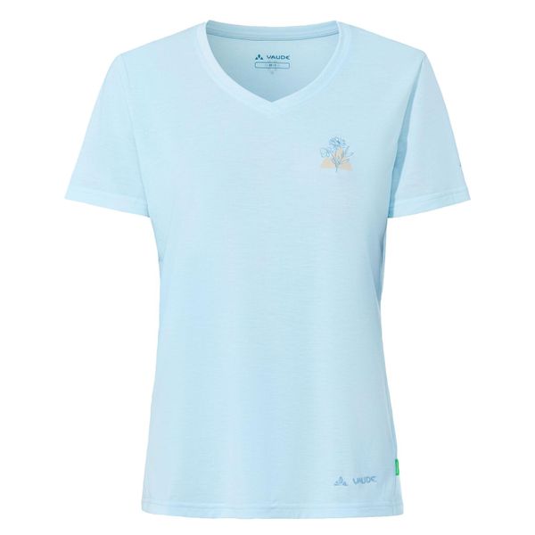 Damska koszulka z nadrukiem VAUDE Skomer III. Niebieskie bluzki damskie Vaude, bez kołnierzyka, bez ramiączek. Za 212.50 zł.