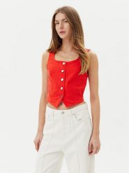 Vero Moda Kamizelka Wild Alinia 10323777 Czerwony Slim Fit. Czerwone kamizelki damskie Vero Moda, xs, z bawełny. Za 99.99 zł.