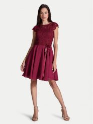 Swing Sukienka koktajlowa 77760510 Bordowy Regular Fit. Czerwone sukienki damskie Swing, bez wzorów, z syntetyku, wizytowe, bez kołnierzyka, bez ramiączek. Za 399.99 zł.