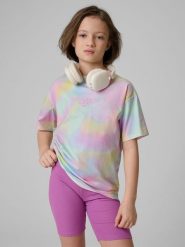 4F T-shirt loose z nadrukiem dziewczęcy - multikolor 146/152 (10-12 lat). Koszulki dziewczęce 4f, bez wzorów, z bawełny, bez ramiączek. Za 59.99 zł.