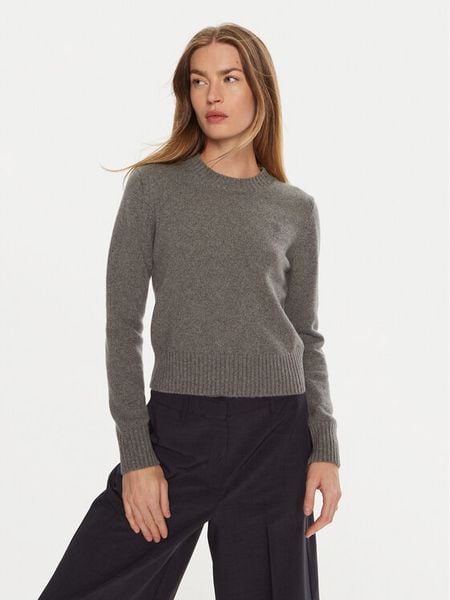 AMI Paris Sweter FKS057005 Szary Regular Fit. Szare swetry klasyczne damskie AMI PARIS, s, z kaszmiru, bez kołnierzyka. Za 1,599.00 zł.