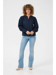 Kaffe Bluzka w kolorze granatowym rozmiar: 40. Niebieskie bluzki damskie Kaffe, bez wzorów, z bawełny, bez kołnierzyka, bez ramiączek. Za 108.74 zł.