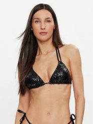 Guess Góra od bikini E3GJ03 KBMV0 Czarny. Czarne bikini damskie Guess, z aplikacjami. Za 159.99 zł.