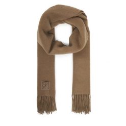 Szalik Calvin Klein. Brązowe szaliki i kominy damskie CALVIN KLEIN, bez wzorów. Za 349.99 zł.