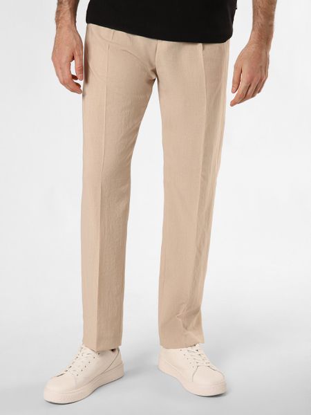 HUGO Spodnie - Teagan242X_WG Mężczyźni Modern Fit beżowy, 102. Brązowe spodnie materiałowe męskie Hugo. Za 429.95 zł.
