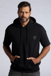 Męski T-shirt z kapturem QuickDry krótki rękaw. Czarne t-shirty męskie JAY-PI, m, bez wzorów, z bawełny, bez kołnierzyka. Za 279.99 zł.