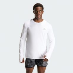 Koszulka adi365 Running Essentials Longsleeve. Białe t-shirty sportowe męskie Adidas, bez ramiączek, do biegania, climacool (adidas). Za 149.00 zł.