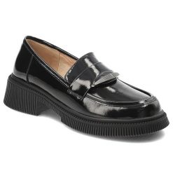 Czarne Mokasyny S.Barski Eleganckie Obuwie Damskie. Czarne mokasyny damskie S.BARSKI, ze skóry. Za 289.00 zł.