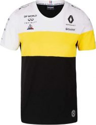 Koszulka dziecięca Renault Jr F1 Team biało-żółto-czarna. Białe bluzki sportowe damskie 55PROTEC, z bawełny, bez kołnierzyka, bez ramiączek. Za 75.36 zł.