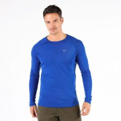 Koszulka termoaktywna męska Woolona Remus z długim rękawem 100% Merino. Niebieskie bielizna termoaktywna męska WOOLONA, m, bez wzorów, z wełny. W wyprzedaży za 306.00 zł.