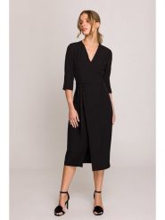 Stylove Sukienka w kolorze czarnym rozmiar: L. Czarne sukienki damskie Stylove, l, bez wzorów, z tkaniny, bez kołnierzyka, bez ramiączek, midi. Za 237.17 zł.