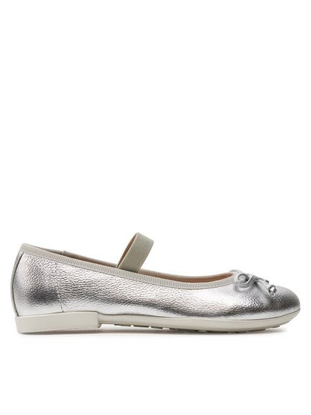 Geox Baleriny Jr Plie' J4555D 00044 C1007 S Srebrny. Szare baleriny dziewczęce Geox, bez wzorów, ze skóry. Za 220.99 zł.