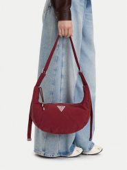 Guess Jeans Torebka CWBEO-GUESS-XC-008-10 Bordowy. Czerwone torebki klasyczne damskie Guess Jeans, z aplikacjami, z jeansu, bez dodatków. Za 169.99 zł.