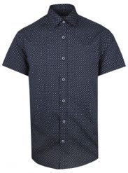 Męska Koszula Typu Casual (Weekendowa) - Pako Jeans - Granatowa, Drobny Wzorek. Niebieskie koszule męskie Pako Jeans, l, bez wzorów, z bawełny, bez kołnierzyka, bez ramiączek. Za 169.00 zł.