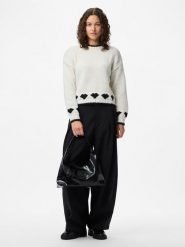 Pieces Sweter w kolorze kremowym rozmiar: S. Brązowe swetry klasyczne damskie Pieces, s, bez kołnierzyka. Za 100.04 zł.