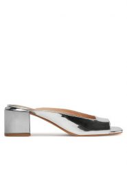 PINKO Klapki Kai 06 SD0049 P005 Srebrny. Szare klapki damskie Pinko, bez wzorów, ze skóry, bez obcasa. Za 1,209.00 zł.