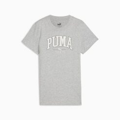 Koszulka damska Puma SQUAD GRAPHIC szara 68153704 r S. Szare t-shirty damskie Puma, m, bez wzorów, z bawełny, bez kołnierzyka. Za 81.26 zł.