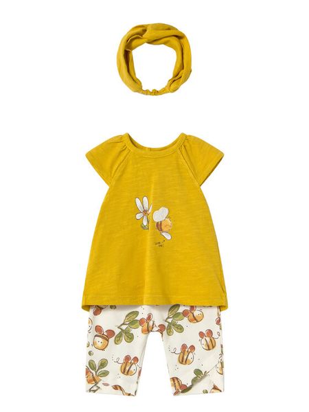 Mayoral Komplet t-shirt i legginsy 1763 Żółty Regular Fit. Żółte koszulki dziewczęce Mayoral, m, bez wzorów, z bawełny, bez ramiączek. Za 69.99 zł.