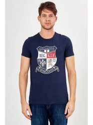 Galvanni T-shirt w kolorze granatowym rozmiar: M. Niebieskie t-shirty męskie Galvanni, m, bez wzorów, bez kołnierzyka. Za 98.45 zł.