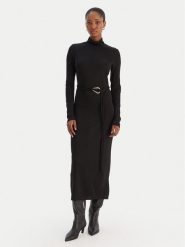 Vero Moda Sukienka dzianinowa Louisa 10336207 Czarny Loose Fit. Czarne sukienki damskie Vero Moda, m, bez wzorów, z dzianiny, bez kołnierzyka, bez ramiączek. Za 139.99 zł.