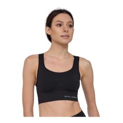 Damski crop top do ćwiczeń Brubeck GYM. Czarne topy sportowe damskie Brubeck, l, bez wzorów, z elastanu, bez ramiączek. Za 149.99 zł.