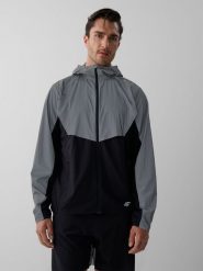 4F Kurtka do biegania odblaskowa męska - czarna M. Czarne kurtki treningowe męskie 4f, l, bez wzorów, z materiału, do biegania. Za 349.99 zł.