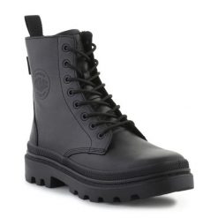 Buty Palladium Pallatrooper Off Lth 77972-001-M czarne. Czarne buty sportowe na co dzień męskie z gumy, bez zapięcia. Za 898.36 zł.