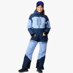 Kombinezon zimowy Narciarstwo Damska Swedemount Freeride Oddychający. Niebieskie kombinezony damskie SWEDEMOUNT, na zimę, bez wzorów, sportowe, bez kołnierzyka, bez ramiączek. Za 1,199.00 zł.