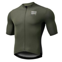 Koszulka kolarska na rower. Zielone t-shirty sportowe męskie ROCKBROS, l, z elastanu, bez ramiączek, na fitness i siłownię. Za 274.99 zł.