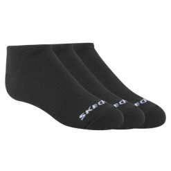 Skarpetki sportowe dla dorosłych 3pk Unisex Non Terry No Show. Czarne skarpetki damskie Skechers, bez wzorów, z bawełny. Za 39.99 zł.