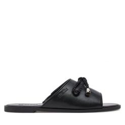 Klapki Big Star Shoes. Czarne klapki damskie BIG STAR SHOES, bez wzorów, bez obcasa. Za 99.99 zł.