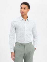 JOOP! Koszula - Pierce Mężczyźni Slim Fit Bawełna biały|zielony, 41. Białe koszule męskie Joop!, m, bez wzorów, z bawełny, bez kołnierzyka, bez ramiączek. Za 429.95 zł.