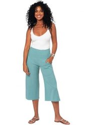 Aller Simplement Spodnie w kolorze błękitnym rozmiar: 34/36. Niebieskie spodnie materiałowe damskie Aller Simplement, bez wzorów, z materiału, z podwyższonym stanem. Za 56.99 zł.