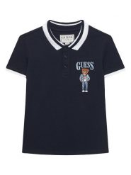 Guess Polo L6RP01 KBV51 Granatowy Regular Fit. Niebieskie t-shirty chłopięce Guess, z aplikacjami, z bawełny, bez ramiączek. Za 139.99 zł.