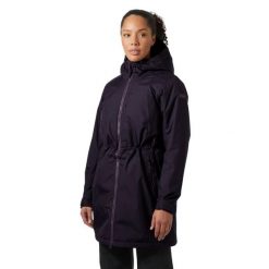 Płaszcz damski z kapturem Helly Hansen Aden. Fioletowe płaszcze damskie Helly Hansen, xs, bez wzorów, z materiału, klasyczne. Za 706.00 zł.