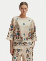 Weekend Max Mara Bluzka Samba 2615111062 Écru Loose Fit. Białe bluzki damskie Weekend Max Mara, bez wzorów, z jedwabiu, bez ramiączek. Za 1,419.00 zł.