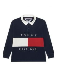 Tommy Hilfiger Polo KB0KB10354 Granatowy Regular Fit. Niebieskie t-shirty chłopięce Tommy Hilfiger, bez wzorów, z bawełny, bez ramiączek. Za 349.99 zł.