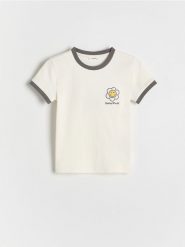 T-shirt SmileyWorld® - wielobarwny. Koszulki dziewczęce Reserved, bez wzorów, z bawełny, bez ramiączek. W wyprzedaży za 27.99 zł.