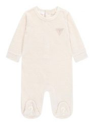 Guess Śpiochy H6BG01 K6009 Kremowy. Białe body niemowlęce Guess, z aplikacjami, z bawełny, bez ramiączek. Za 194.99 zł.