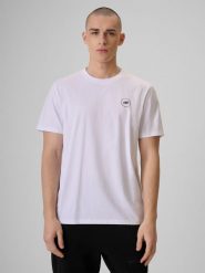 4F T-shirt relaxed z nadrukiem męski - biały M. Białe t-shirty męskie 4f, m, bez wzorów, z bawełny, bez kołnierzyka. Za 79.99 zł.
